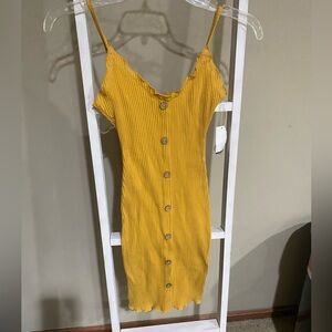 Derek Heart Button-Down Dress- yellow and orange- NWT- womens size small-90